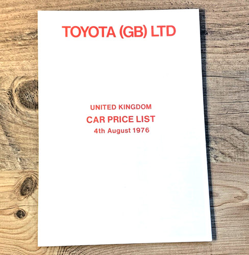 Toyota range price list - price,