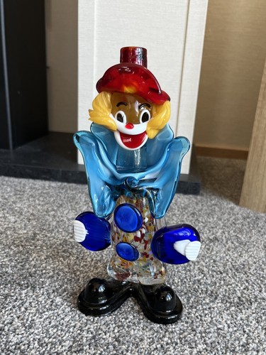 Vintage glass clown figurine - clown,