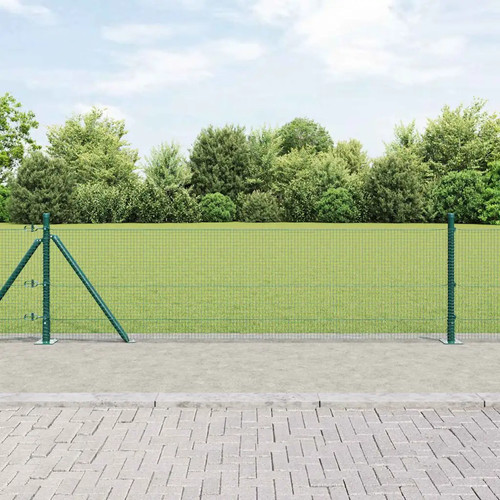 Walplus green steel fence - steel, post