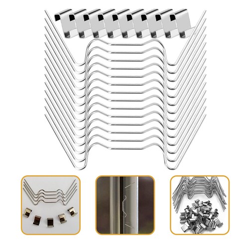 Silver stainless steel clips - steel,
