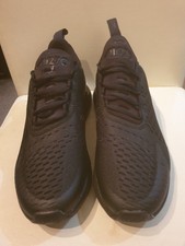 Nike Air Max 270 Trainers UK 7 Women's Triple Black Mesh Running Gym Sneakers