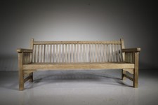 Superb Heals Antique Teak Garden Bench – Large Model