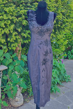 Press & Bastyan ribbed corset style dress, net and lace. size 10