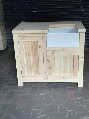 Unpainted sink unit with - sink, small