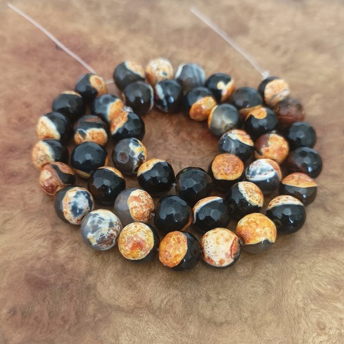 Fire agate gemstone beads - 43,