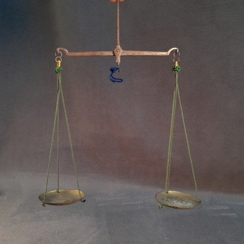 Antique coin scale wooden - antique, in