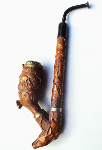 Large carved wooden black - large,