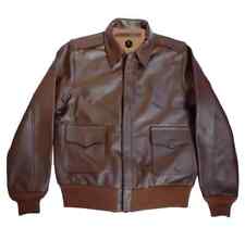 Mens Vintage A2 Bomber AIR Force Style Distressed Brown Real Leather Jacket
