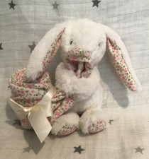 Mothercare Snuggle Bunny Blankie Rabbit Floral Comforter Plush Soft Toy