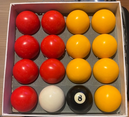 Pool ball set red - ball, inch