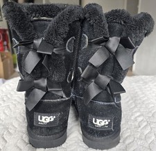 Black suede ugg - black, bow