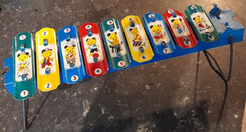 Vintage sooty metal xylophone - vintage,