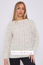 Ladies Cable Knit Jumper Round