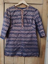 Vintage Cresta 1960s Short Shift Mini Dress Brocade Sequins Size 10 12 Navy Gold