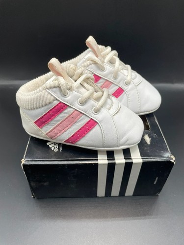Adidas pink and white baby