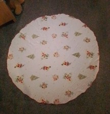 Vintage Round Christmas Tablecloth Printed