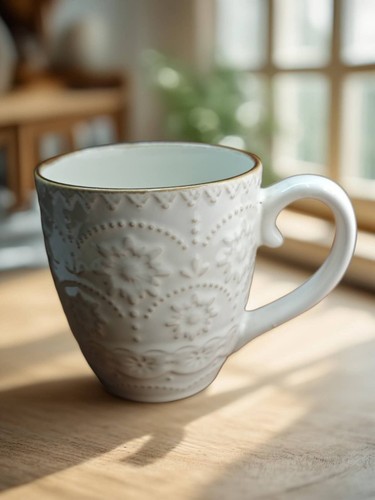 Set 370ml ivory coffee mugs - ivory,