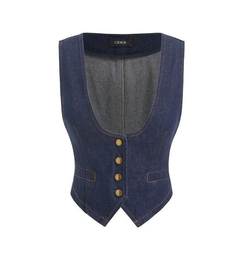 Womens denim vest - womens,