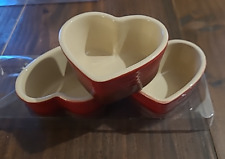 Set of 3 Red Ceramic Love