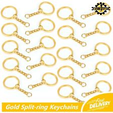 SPLIT RING KEYCHAINS Keyring Gold Link Set Key Chain Charms Rings Craft Trade