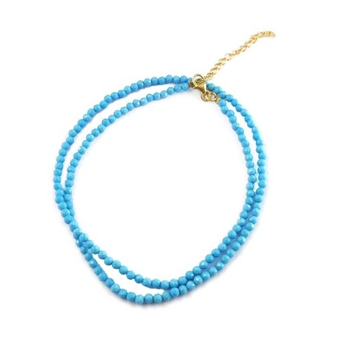 Blue turquoise faceted round - blue,