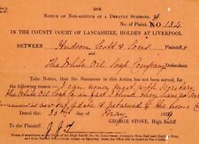 The White Oil Soap Company Summons County Court Lancashire Liverpool 1879 