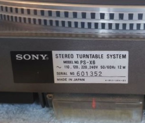 Sony turntable with - ps-x6,