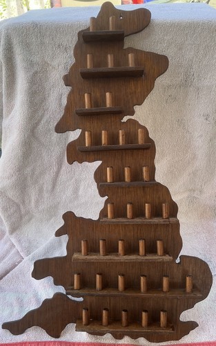 Vintage wooden thimble display - vintage,