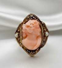 Antique Victorian Coral Cameo
