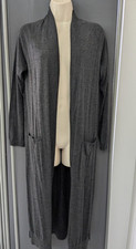 N Peal Dark Grey Long Cardigan Size Medium UK 10/12 100% Pure Cashmere BNWOT 