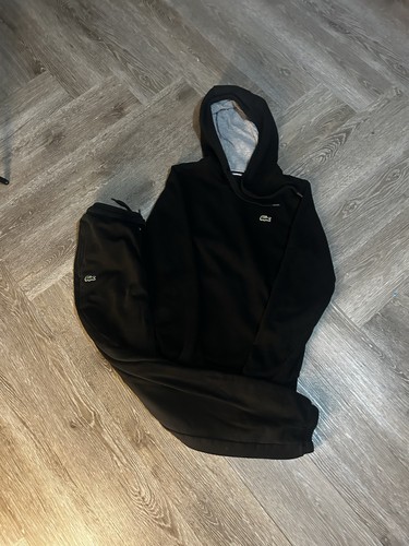 Black lacoste tracksuit set - black,
