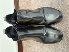 Black Faux Leather Fit Flop