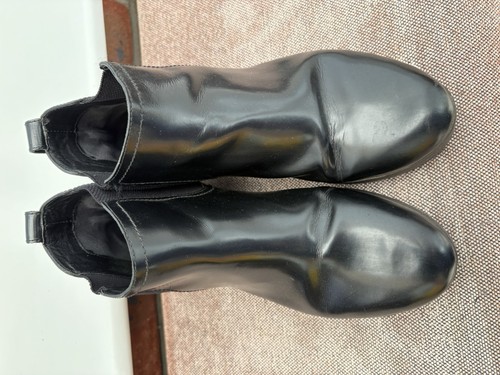 Black faux leather - leather, flop