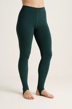 Dark Green Fleece-Lined Stirrup Leggings – Ultra Soft & Warm | One Size