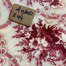 Vintage Burgundy Floral Toile