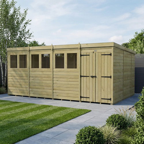 Pent shed double - x, (double