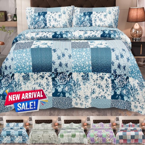 Patchwork quilted bedspread - bedspread, 3