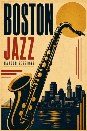 Boston jazz poster retro - 69.,