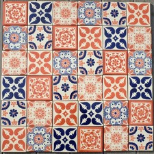 36 AUTHENTIC MEXICAN TILES Large PUEBLA MIX