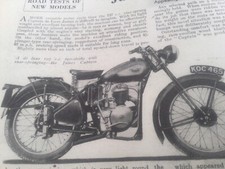JAMES CAPTAIN DE LUXE TEST period 1950 MOTORCYCLE ARTICLE.