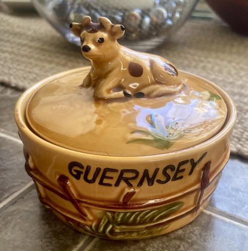 Guernsey ceramic butter dish - ceramic,