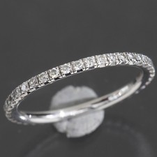 DE BEERS Full Diamond Eternity Ring US 5.25 K18WG Newly Polished 6381A
