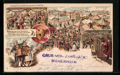 Lithograph mekenheim fair - lithograph, mekenheim,