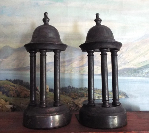 Large pair bronze brass - of,