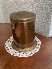 Antique tobacco tin copper and brass thought to be made from WW1 artillery shell