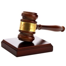 Brown Wooden Gavel and Block