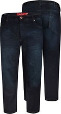 Mens D555 Large & Tall Daniel Tapered Fit Stretch Jeans in Blue/Black 44-60"