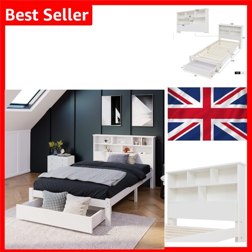 Wooden storage bed frame - wooden,