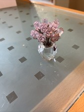 Beautiful Swarovski Crystal Pink Tulips Figurine . VGC . No Box