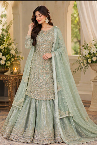 Beautiful light green firozi - green, /